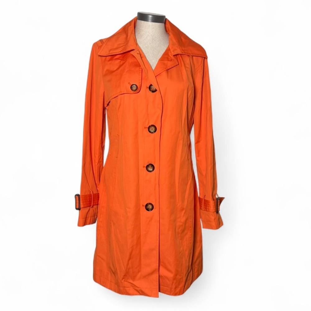 Michael Kors Orange Trench Coat Rain Jacket Womens Medium